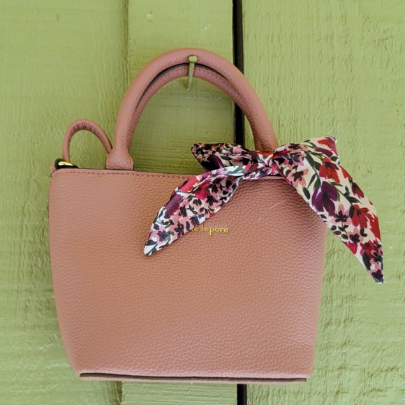 New NANETTE LEPORE Dusky Rose Mini Bag w/ Scarf Tie - Picture 6 of 6
